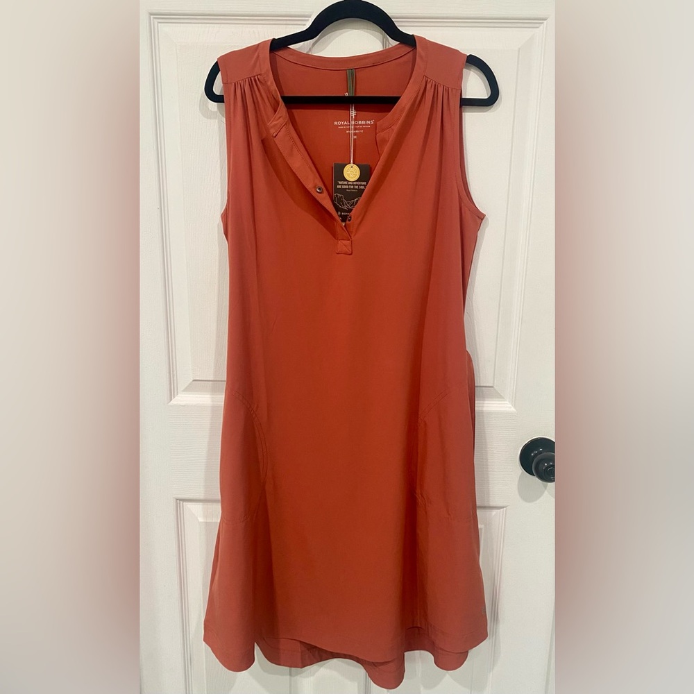 Royal Robbins Rust Sleeveless Midi Dress